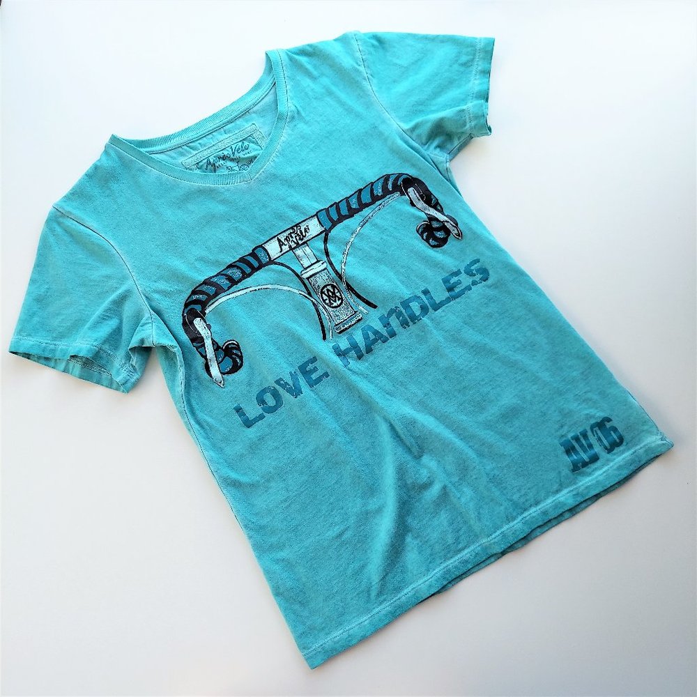 APRES VELO "Love Handles" fun t-shirt, WMN's sz S - Picture 2 of 12